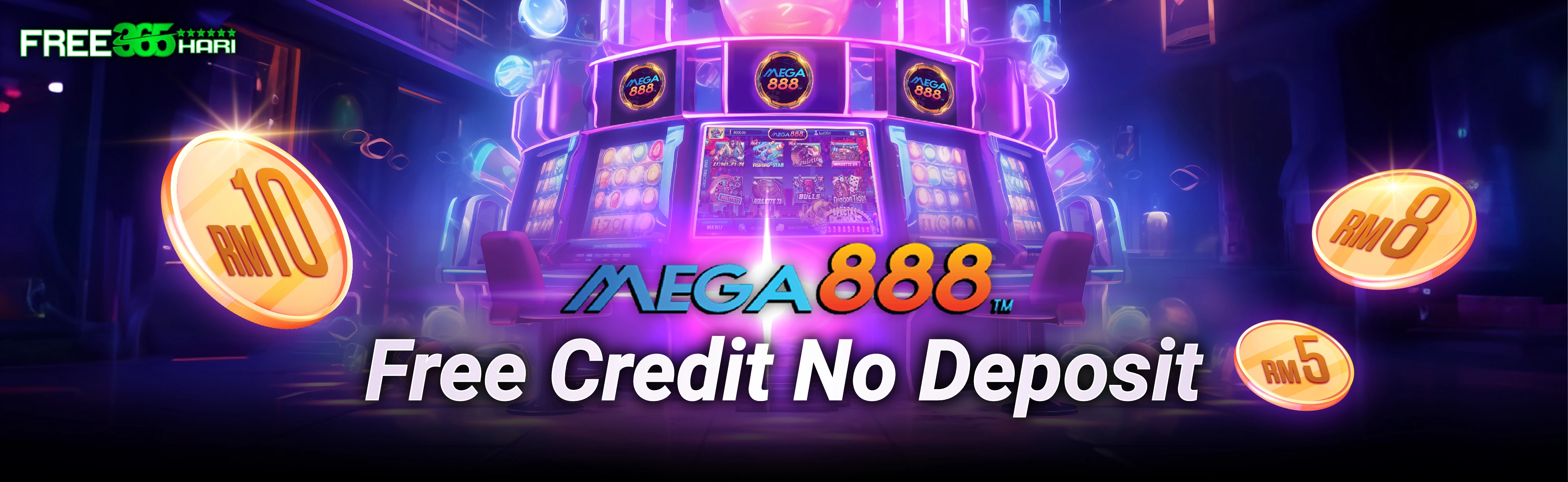 Mega888 free credit for unlimited spinning at Mega888 slot games.