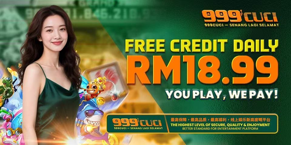 999Cuci Free Credit Daily RM18.99 popup banner
